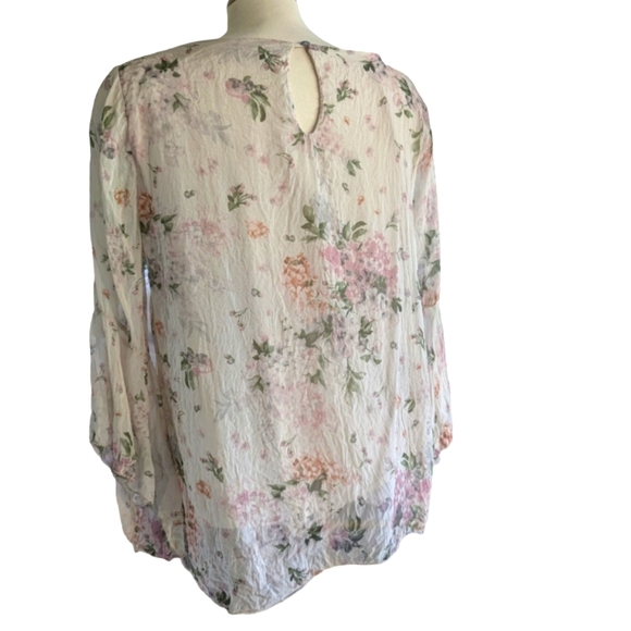 Silk Carla Conti Floral Blouse size Large Made in Italy Fairycore - Picture 4 of 6